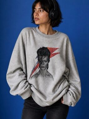 David Bowie Sweatshirt Oversized Rock Band
